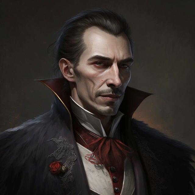 An ai generated picture of a person that could be Dracula.