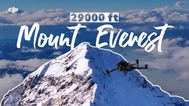 drone flight up mount everest