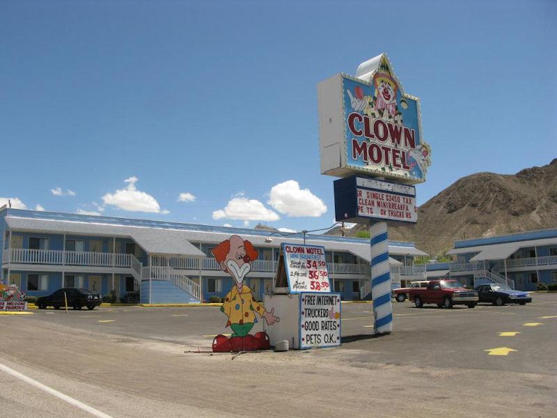 A Funny Sign in front of the Clown Motel